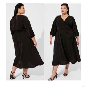 TORRID Black Wrap Midi Dress